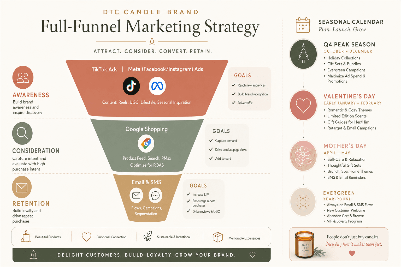The advertising strategy for a Candle & Home Fragrance Brands business