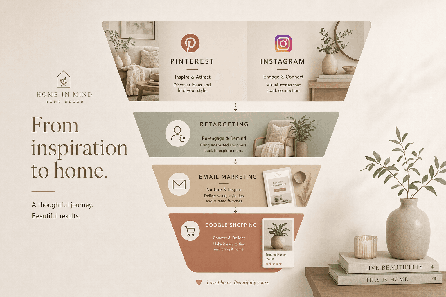 The advertising strategy for a Home Decor Brands business