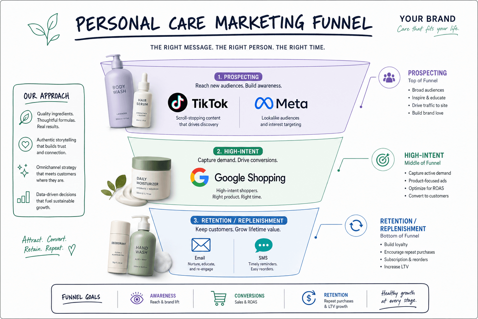 The advertising strategy for a Personal Care Brands business
